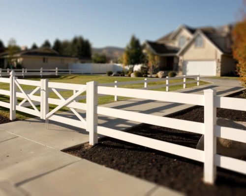 ranch rail fence near utah home